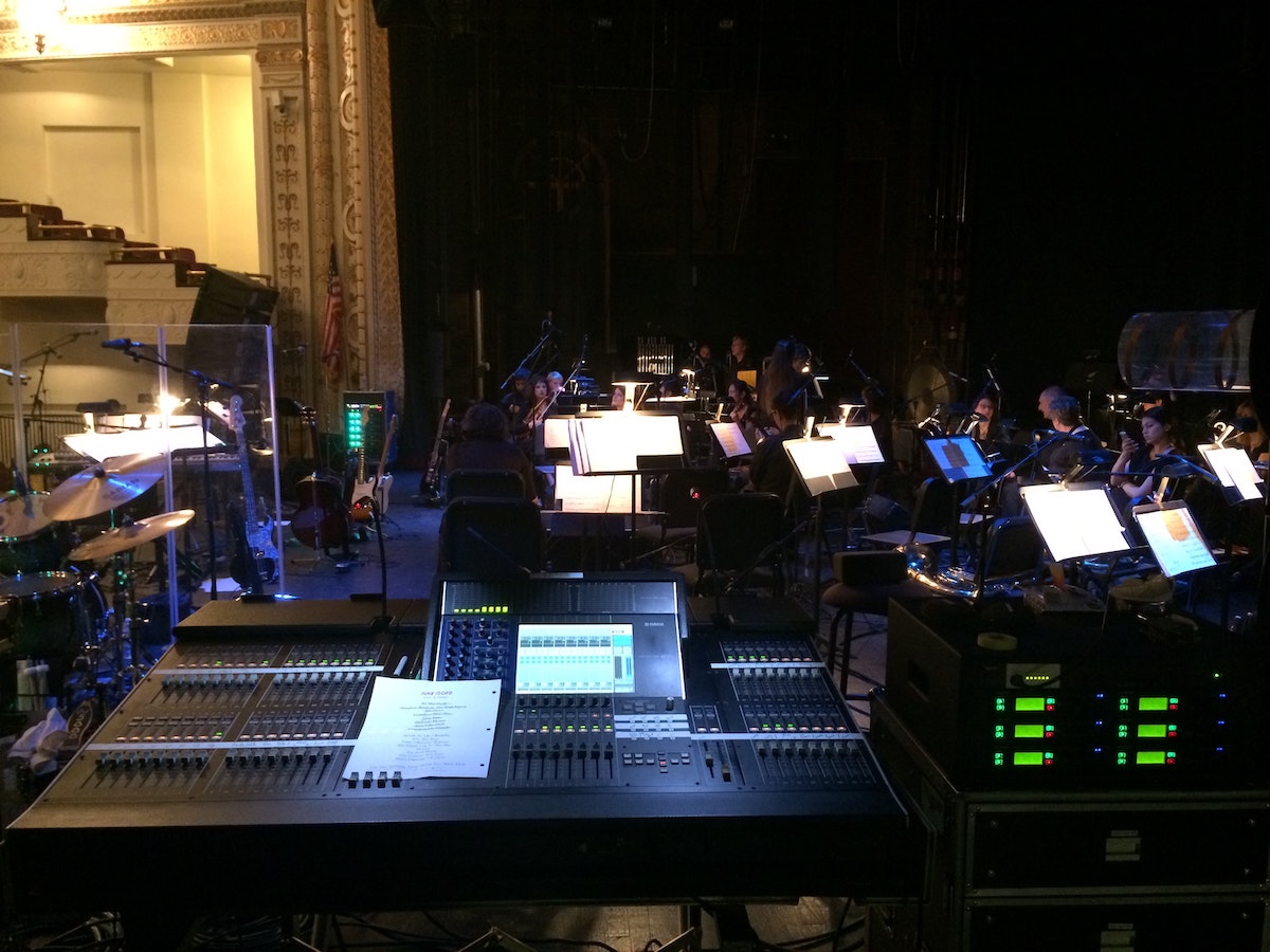 An Audio Board Is Situated In Front Of An Orchestra